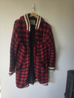 Ark Imports Buffalo Plaid Wool Hooded Coat